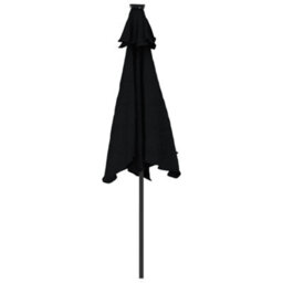 Walplus Garden Parasol With Steel Pole Black 225X225X212 Cm - thumbnail 6