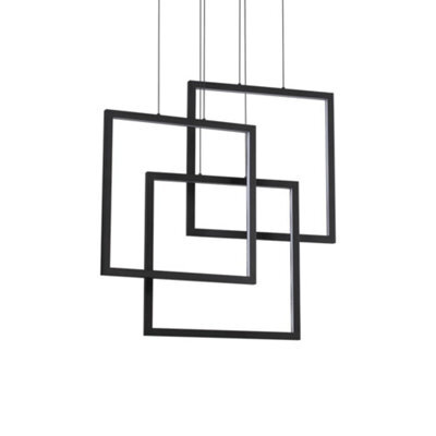 Ideal Lux Luminosa Frame Led Decorative Integrated Pendant Light Black, 83000K - image 1