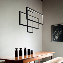 Ideal Lux Luminosa Frame Led Decorative Integrated Pendant Light Black, 83000K - thumbnail 2