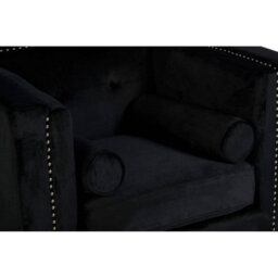 Orsina Comfortable Black Velvet Chair, Elegant Armchair For Bedroom, Robust Modern Armchair For Livingroom - thumbnail 5