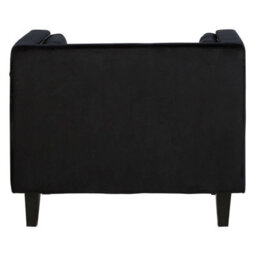 Orsina Comfortable Black Velvet Chair, Elegant Armchair For Bedroom, Robust Modern Armchair For Livingroom - thumbnail 4