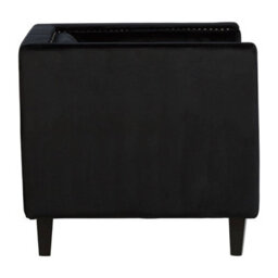 Orsina Comfortable Black Velvet Chair, Elegant Armchair For Bedroom, Robust Modern Armchair For Livingroom - thumbnail 3