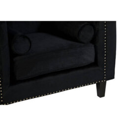Orsina Comfortable Black Velvet Chair, Elegant Armchair For Bedroom, Robust Modern Armchair For Livingroom - thumbnail 6