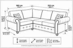 SC FURNITURE LIMITED Tan Brown Fabric Corner Sofa 1C2 Left Hand Facing Oldham - thumbnail 2