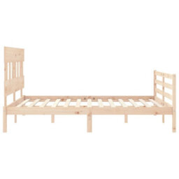 Berkfield Bed Frame With Headboard King Size Solid Wood - thumbnail 7