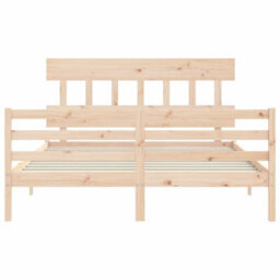 Berkfield Bed Frame With Headboard King Size Solid Wood - thumbnail 6
