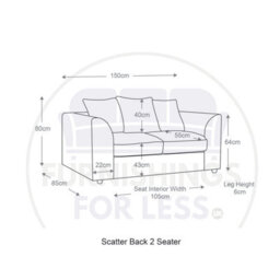 Furnishings For Less UK Brooklyn Plush Velvet Fabric 2 Seater Sofa Foam Red - thumbnail 2
