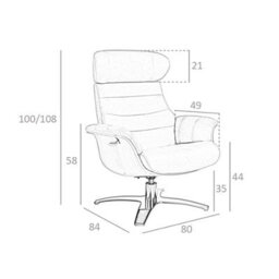 Angel Cerda Stylish Chocolate Brown Leather Swivel Recliner Armchair - thumbnail 7