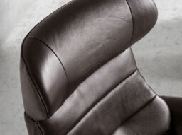 Angel Cerda Stylish Chocolate Brown Leather Swivel Recliner Armchair - thumbnail 4