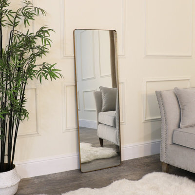 Melody Maison Large Brushed Gold Wall & Leaner Mirror 47Cm X 142Cm - image 1