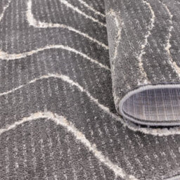 The Rug Edit Axel Ripple Charcoal Rug - 120X160Cm - thumbnail 6