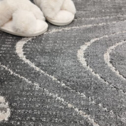 The Rug Edit Axel Ripple Charcoal Rug - 120X160Cm - thumbnail 3