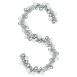 Vidaxl Christmas Ball Garland White And Silver 186 Cm Polystyrene - thumbnail 2