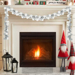 Vidaxl Christmas Ball Garland White And Silver 186 Cm Polystyrene - thumbnail 1