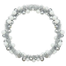 Vidaxl Christmas Ball Garland White And Silver 186 Cm Polystyrene - thumbnail 5