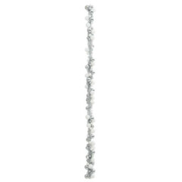 Vidaxl Christmas Ball Garland White And Silver 186 Cm Polystyrene - thumbnail 4