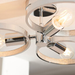 Anson Lighting Merritt 3Lt Bathroom Semi Flush Light Finished In Chrome Plate And Clear Faceted Acrylic - thumbnail 7