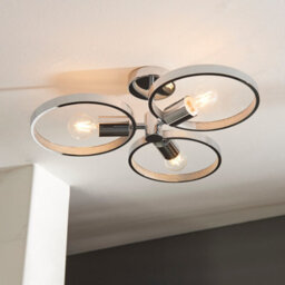 Anson Lighting Merritt 3Lt Bathroom Semi Flush Light Finished In Chrome Plate And Clear Faceted Acrylic - thumbnail 5