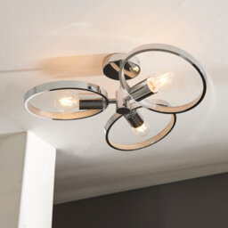 Anson Lighting Merritt 3Lt Bathroom Semi Flush Light Finished In Chrome Plate And Clear Faceted Acrylic - thumbnail 4