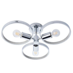 Anson Lighting Merritt 3Lt Bathroom Semi Flush Light Finished In Chrome Plate And Clear Faceted Acrylic - thumbnail 3