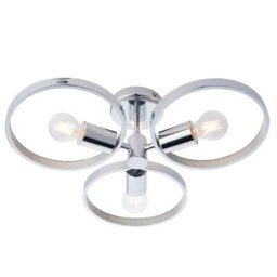 Anson Lighting Merritt 3Lt Bathroom Semi Flush Light Finished In Chrome Plate And Clear Faceted Acrylic - thumbnail 2
