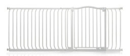 Bettacare Curved Top Dog Gate, 189Cm - 198Cm, Matt White, Pressure Fit Pet Gate For Dog And Puppy, Pet And Dog Barrier
