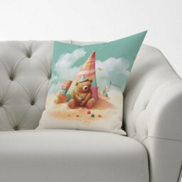 Warren Reed Designer A Bear On A Beach Holiday Cushions 33Cm X 48Cm - thumbnail 2