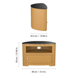 "Avf Affinity Blenheim Plus 80Cm Curved Tv Stand, For Tvs Up To 40"" - Oak" - thumbnail 3