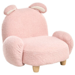 Beliani Kids Armchair Rabbit Kanna Boucle Pastel Pink - thumbnail 4