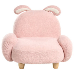 Beliani Kids Armchair Rabbit Kanna Boucle Pastel Pink - thumbnail 5