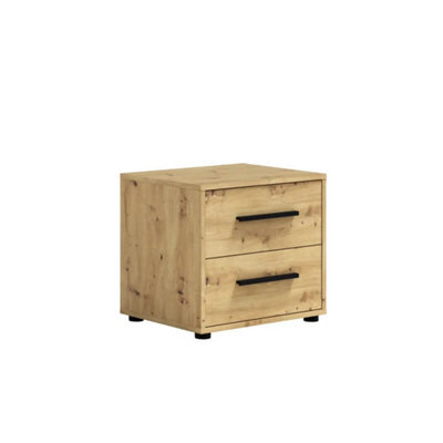 Arte Maxione 11 Bedside Table 51Cm - Oak Artisan, Warm Woodgrain Nightstand - image 1