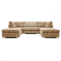 Furnishings For Less UK Bishop Coffee U Shaped Soft Fabric Jumbo Cord Detachable 5 Seater Large Sofa - thumbnail 1