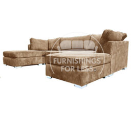 Furnishings For Less UK Bishop Coffee U Shaped Soft Fabric Jumbo Cord Detachable 5 Seater Large Sofa - thumbnail 5