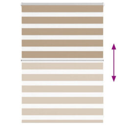 Berkfield Modern Zebra Blind Sand Brown 105X100 Cm Fabric Width 100.9 Cm Polyester - thumbnail 5