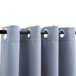 Walplus Blackout Curtains With Metal Rings 2 Pcs Grey 140X175 Cm - thumbnail 3