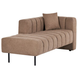 Beliani Right-Hand Chaise Longue Lannils Fabric Light Brown - thumbnail 4