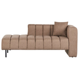 Beliani Right-Hand Chaise Longue Lannils Fabric Light Brown - thumbnail 1