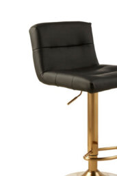 Premier Housewares Interiors By Premier Elegant Design Black Seat Bar Stool, Comfort And Stable Counter Stool, Height Adjustable Sleek Bar Stool - thumbnail 5