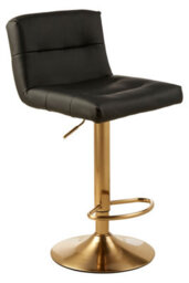 Premier Housewares Interiors By Premier Elegant Design Black Seat Bar Stool, Comfort And Stable Counter Stool, Height Adjustable Sleek Bar Stool - thumbnail 2