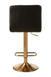 Premier Housewares Interiors By Premier Elegant Design Black Seat Bar Stool, Comfort And Stable Counter Stool, Height Adjustable Sleek Bar Stool - thumbnail 4
