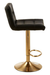 Premier Housewares Interiors By Premier Elegant Design Black Seat Bar Stool, Comfort And Stable Counter Stool, Height Adjustable Sleek Bar Stool - thumbnail 3