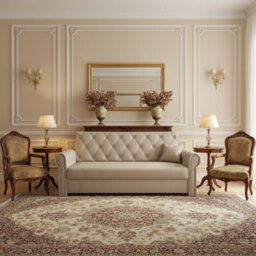 Viva Roma Iv Living Room Sofa Bed With Hr Foam Wave Springs Metal Legs And Wooden Frame 188X85X98Cm Beige - thumbnail 2