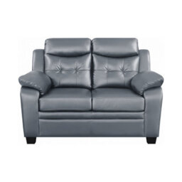 Eco Living Aura 3+2 Modern Leather Sofa Set - Grey - thumbnail 5