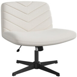 Yaheetech Fabric Swivel Desk Chair With No Arms - Beige - thumbnail 2