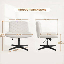 Yaheetech Fabric Swivel Desk Chair With No Arms - Beige - thumbnail 3