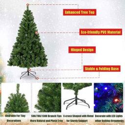 8Ft Artificial Christmas Tree With Metal Stand For Home And Party - thumbnail 5