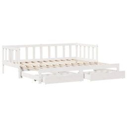 Berkfield Daybed With Trundle And Drawers Without Mattress White 80X200 Cm - thumbnail 3