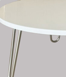 Aspect Furniture Brockton Round Manufactured Wood Coffee Table ,white/chrome - thumbnail 7