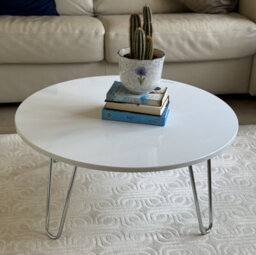 Aspect Furniture Brockton Round Manufactured Wood Coffee Table ,white/chrome - thumbnail 3