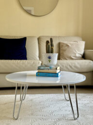 Aspect Furniture Brockton Round Manufactured Wood Coffee Table ,white/chrome - thumbnail 2